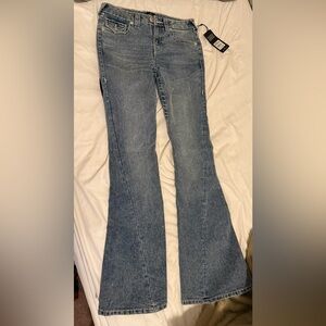 True Religion Women's Blue Flare Jeans - Medium Wash